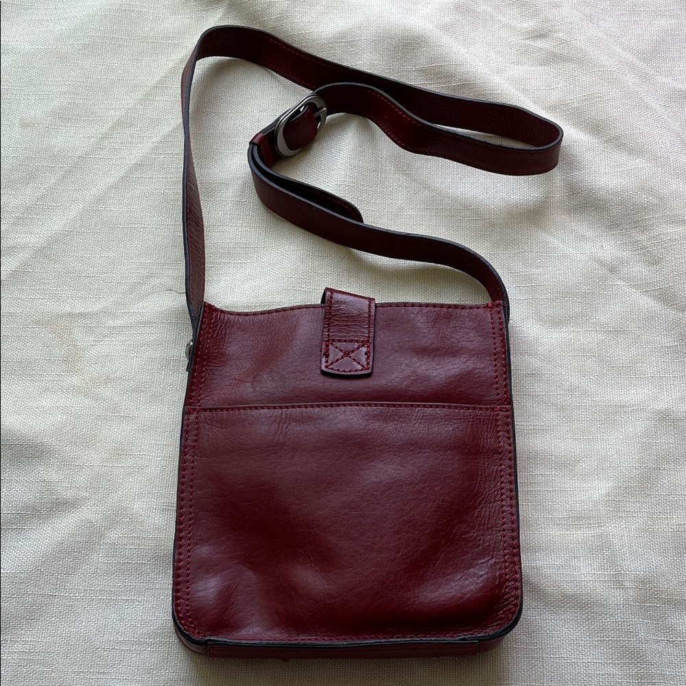 Patricia Nash Red Leather Crossbody Bag with Coin Accents - Picture 10 of 13